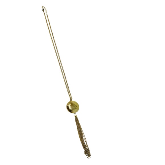 Statement gold tone tassel fashion necklace - Picture 3 of 6